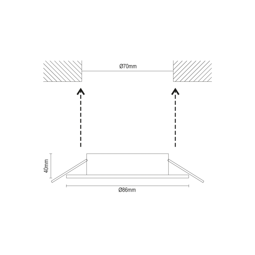 Ramme til indbygningsspot GU10 Ø 8,6 cm, sort