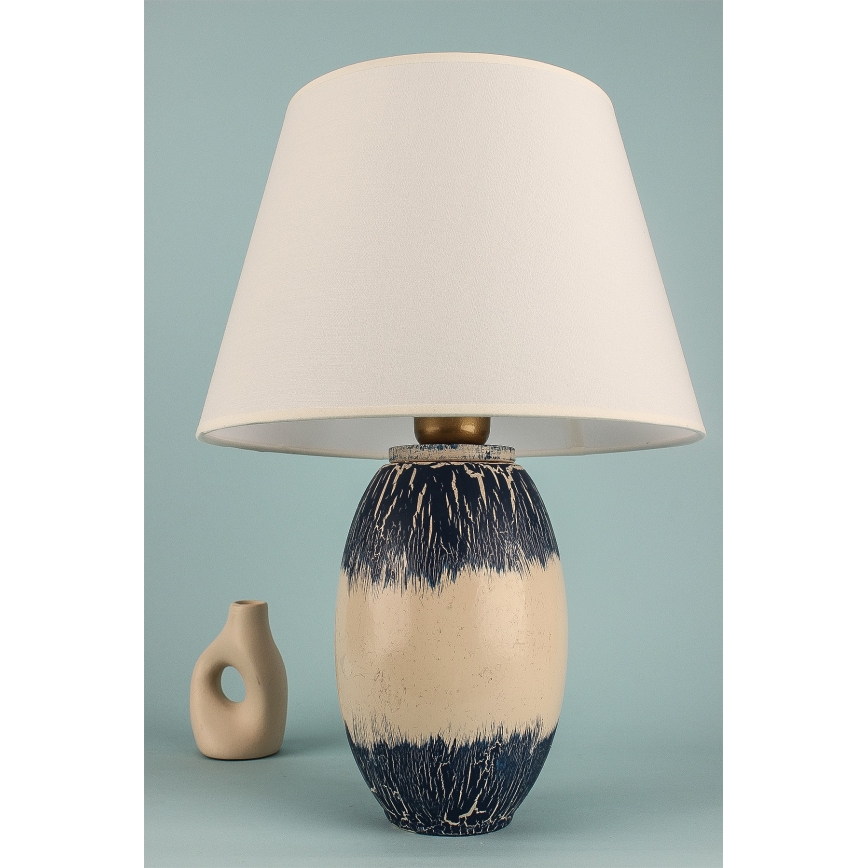 RAMZES Bordlampe 1xE27/40W/230V Beige/Blå