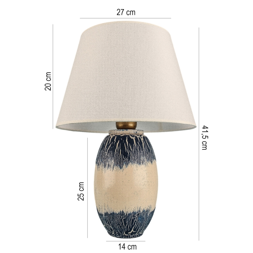 RAMZES Bordlampe 1xE27/40W/230V Beige/Blå