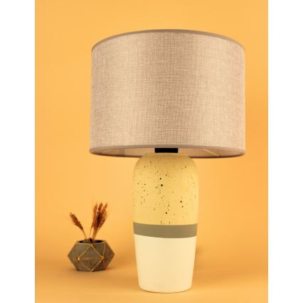 RAMZES bordlampe 1xE27/40W/230V beige/gul