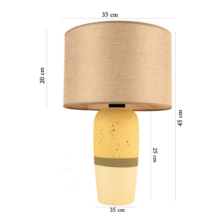 RAMZES bordlampe 1xE27/40W/230V beige/gul