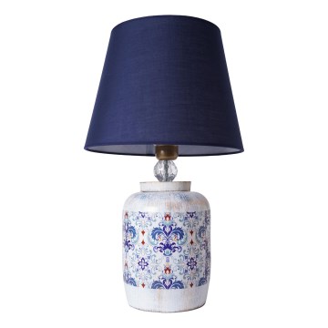 RAMZES bordlampe 1xE27/40W/230V blå/hvid