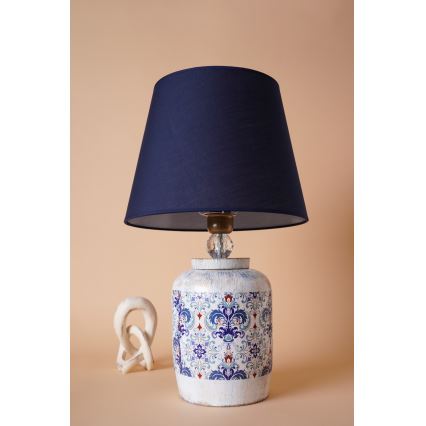 RAMZES bordlampe 1xE27/40W/230V blå/hvid