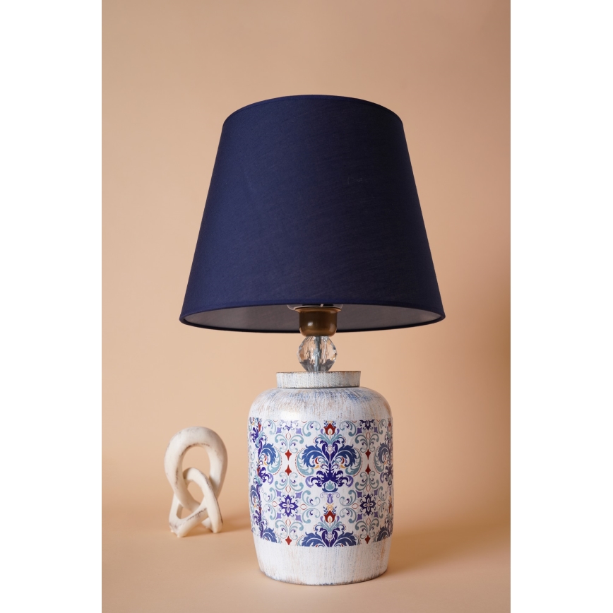 RAMZES bordlampe 1xE27/40W/230V blå/hvid