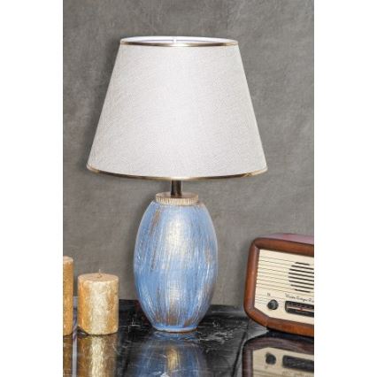 RAMZES Bordlampe 1xE27/40W/230V creme/blå