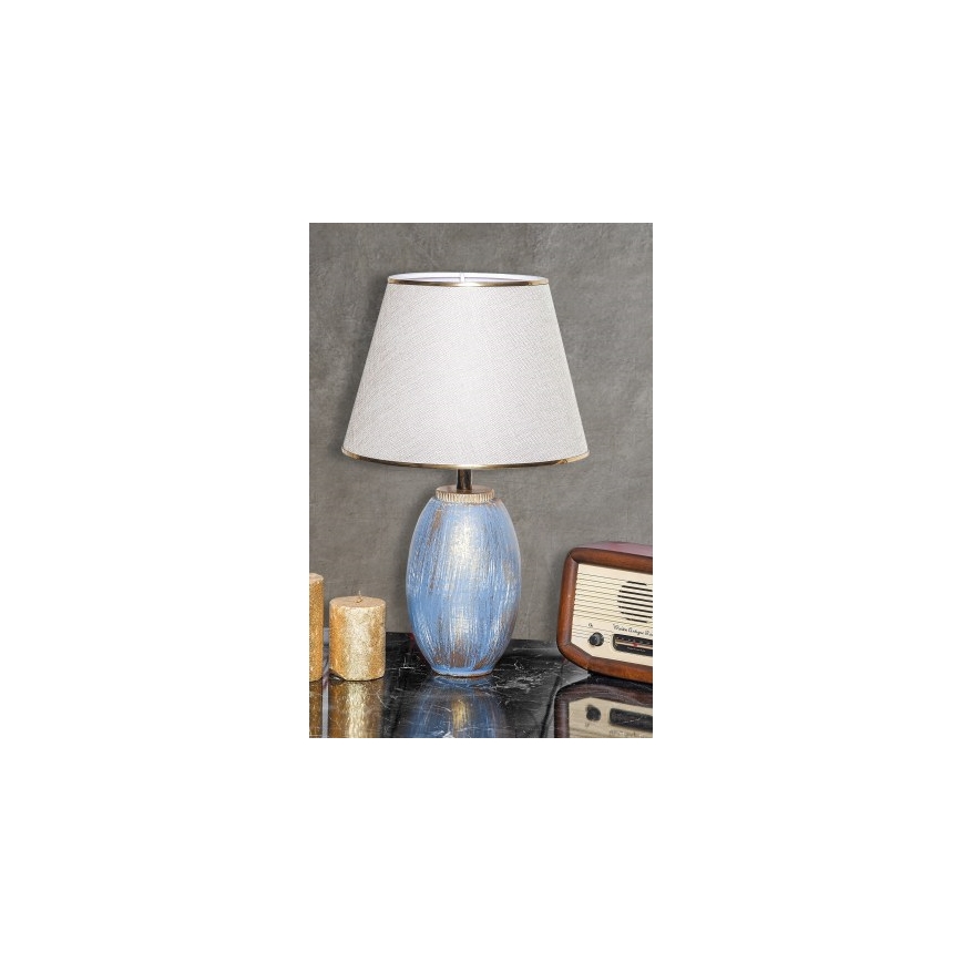 RAMZES Bordlampe 1xE27/40W/230V creme/blå
