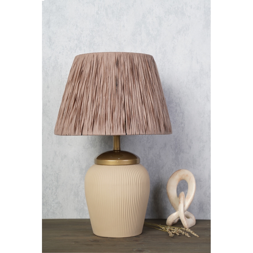 RAMZES bordlampe 1xE27/40W/230V creme/brun