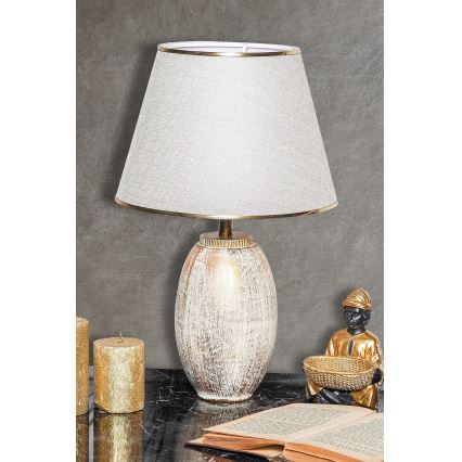 RAMZES Bordlampe 1xE27/40W/230V creme/guld