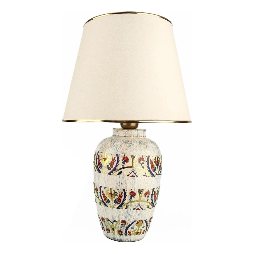 RAMZES bordlampe 1xE27/40W/230V creme/guld