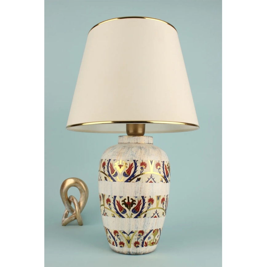 RAMZES bordlampe 1xE27/40W/230V creme/guld