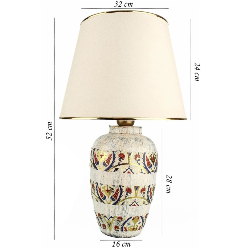 RAMZES bordlampe 1xE27/40W/230V creme/guld