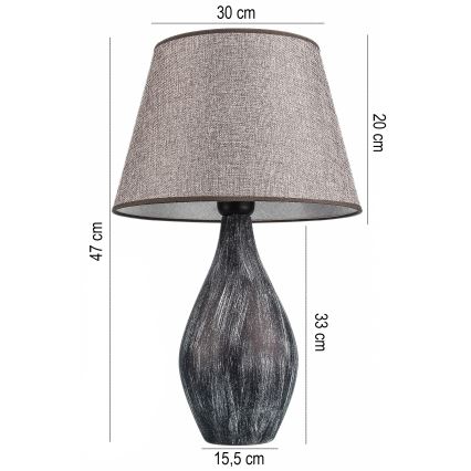 RAMZES bordlampe 1xE27/40W/230V grå