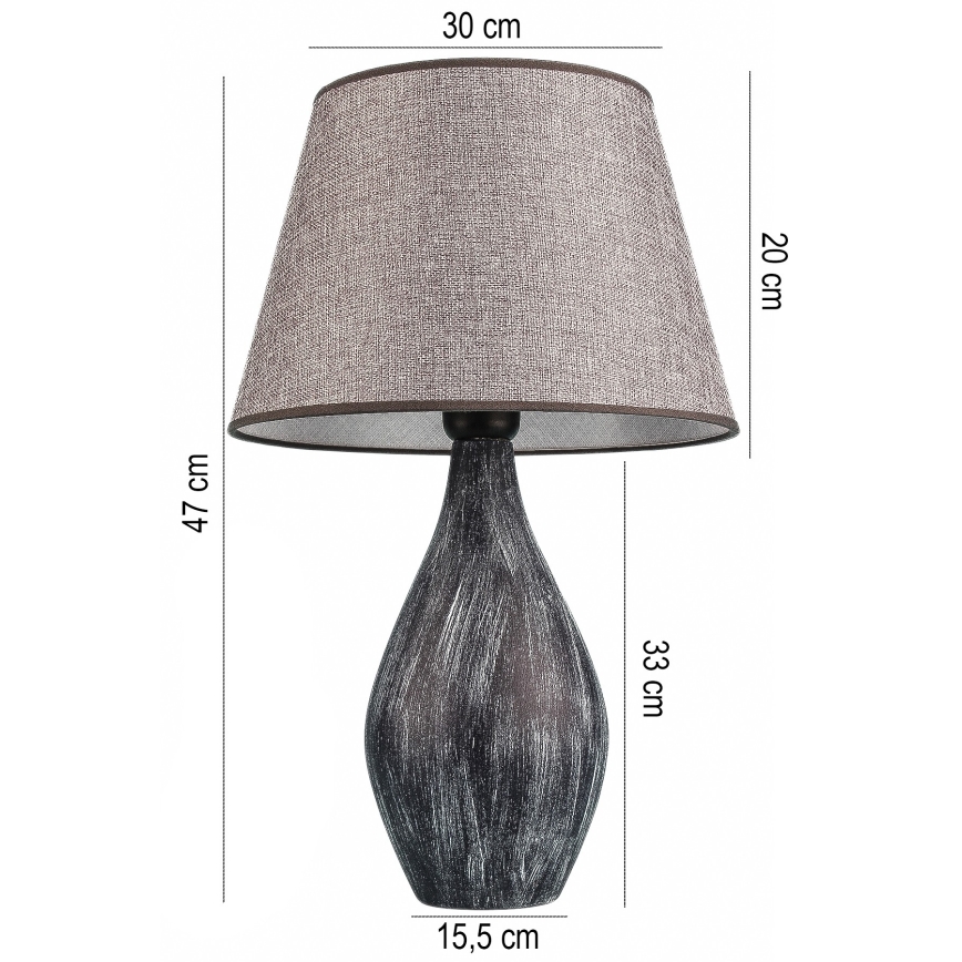 RAMZES bordlampe 1xE27/40W/230V grå