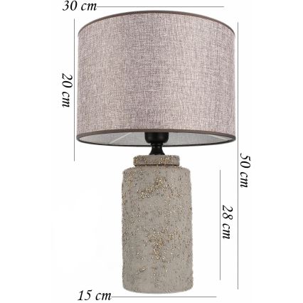 RAMZES bordlampe 1xE27/40W/230V grå