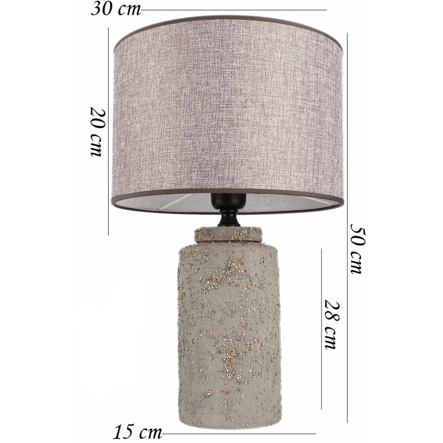 RAMZES bordlampe 1xE27/40W/230V grå