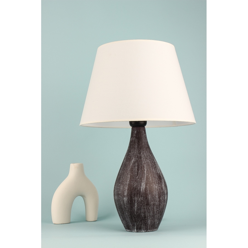 RAMZES Bordlampe 1xE27/40W/230V Hvid/Brun