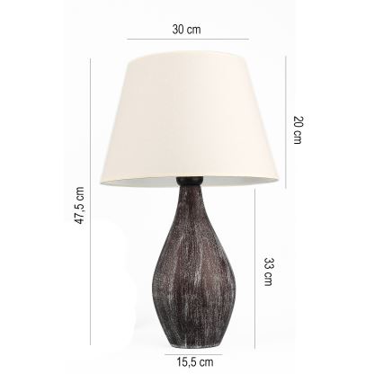 RAMZES Bordlampe 1xE27/40W/230V Hvid/Brun