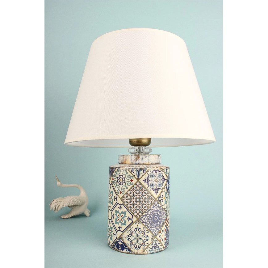 RAMZES Bordlampe 1xE27/40W/230V hvid/grå