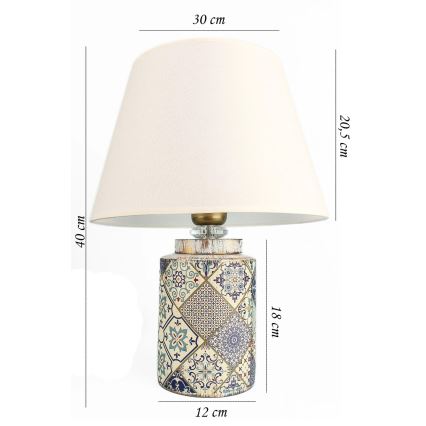 RAMZES Bordlampe 1xE27/40W/230V hvid/grå