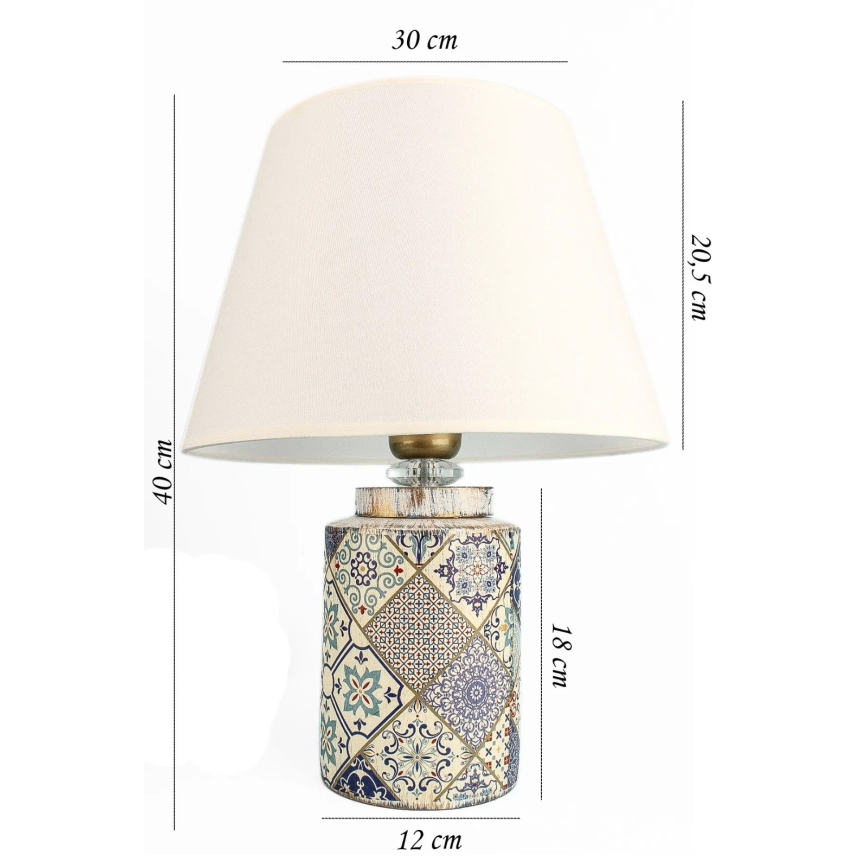 RAMZES Bordlampe 1xE27/40W/230V hvid/grå