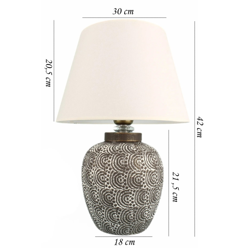 RAMZES bordlampe 1xE27/40W/230V hvid/grå