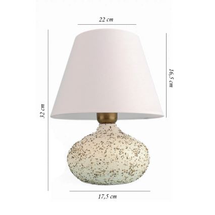RAMZES bordlampe 1xE27/40W/230V hvid
