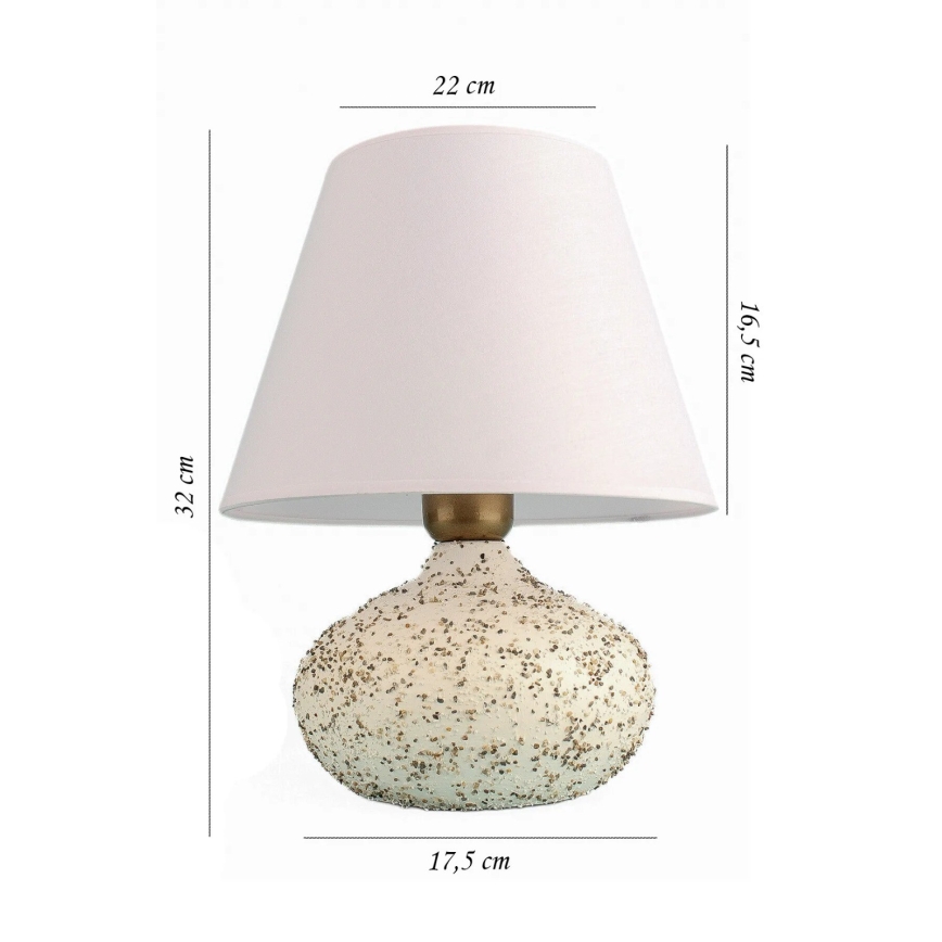 RAMZES bordlampe 1xE27/40W/230V hvid