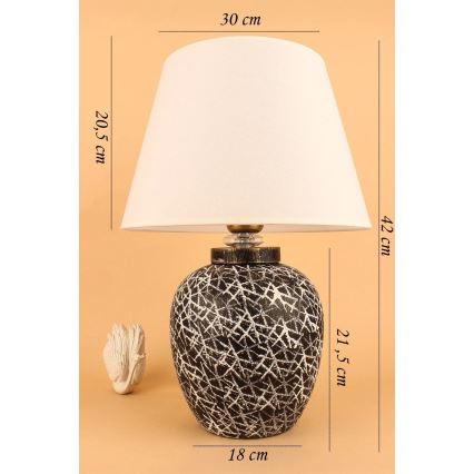 RAMZES Bordlampe 1xE27/40W/230V hvid/sort