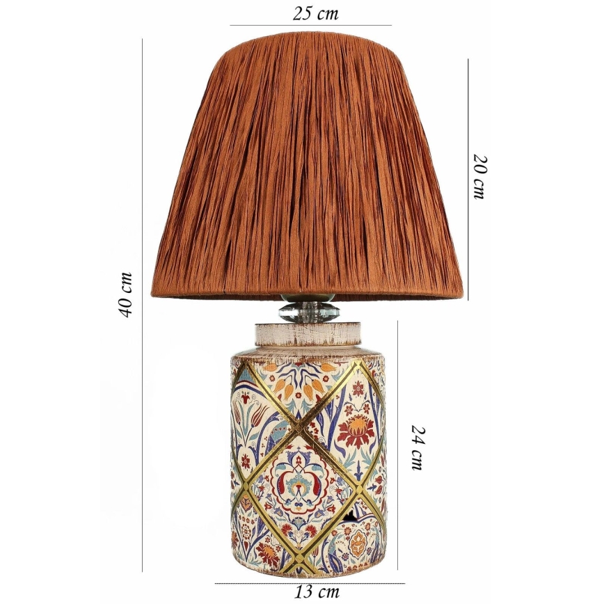 RAMZES Bordlampe 1xE27/40W/230V raffia