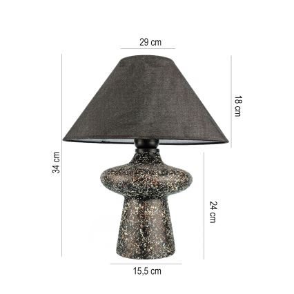 RAMZES Bordlampe 1xE27/40W/230V Sort