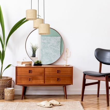 Loftlampe på ledning RATTAN 3xE27/60W/230V rattan
