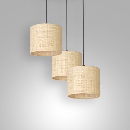 Loftlampe på ledning RATTAN 3xE27/60W/230V rattan