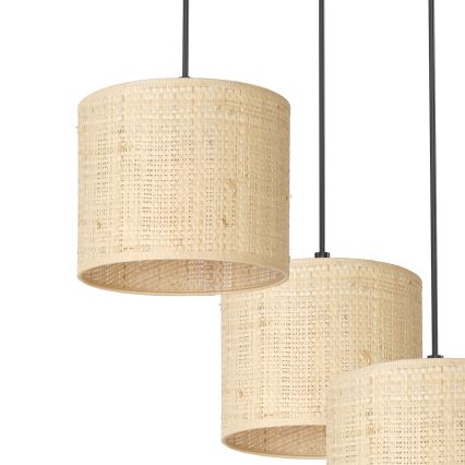 Loftlampe på ledning RATTAN 3xE27/60W/230V rattan