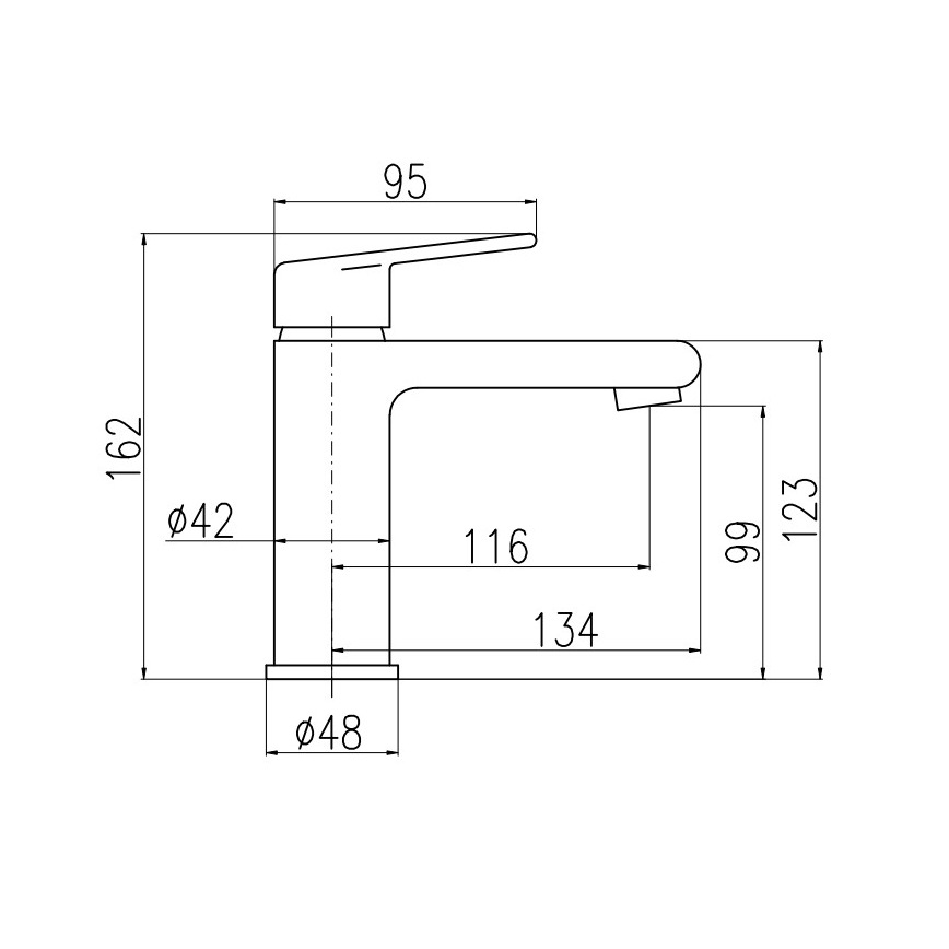 RAV Slezák CO128.0Z - Håndvaskarmatur COLORADO 16,2 cm blank guld