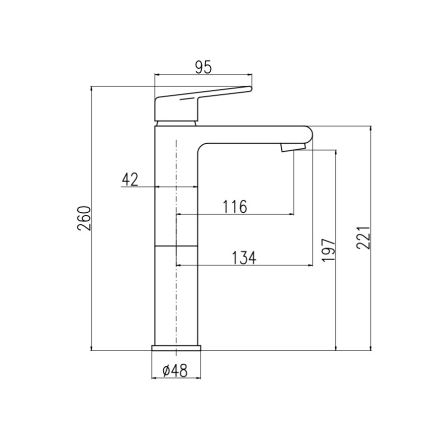 RAV Slezák CO130.0 - Håndvaskarmatur COLORADO 26 cm poleret krom