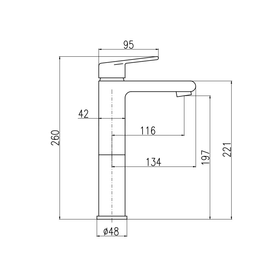 RAV Slezák CO130.0 - Håndvaskarmatur COLORADO 26 cm poleret krom