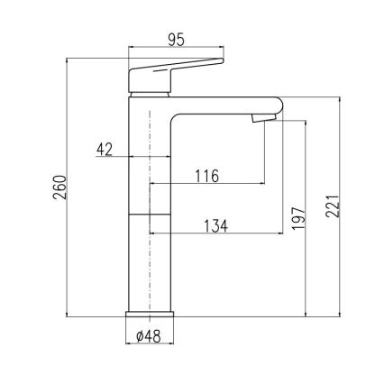 RAV Slezák CO130.0Z - Håndvaskarmatur COLORADO 26 cm, blank guldfinish