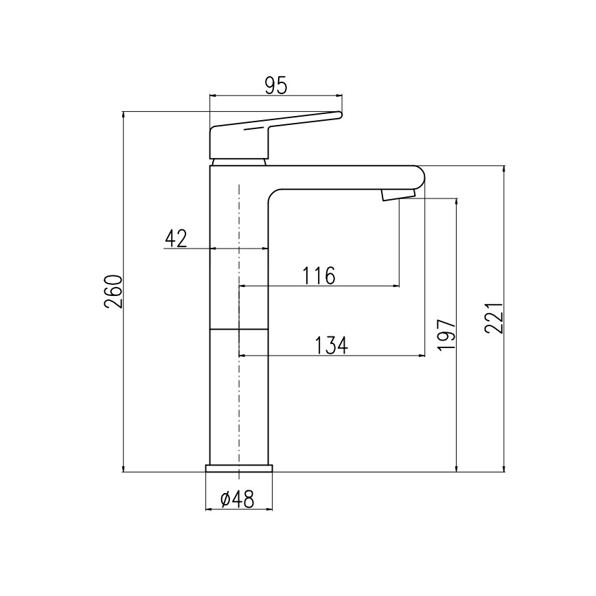 RAV Slezák CO130.0Z - Håndvaskarmatur COLORADO 26 cm, blank guldfinish