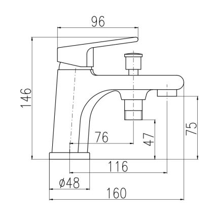 RAV Slezák CO148.0 - Badekarbatteri COLORADO 14,6 cm blank krom