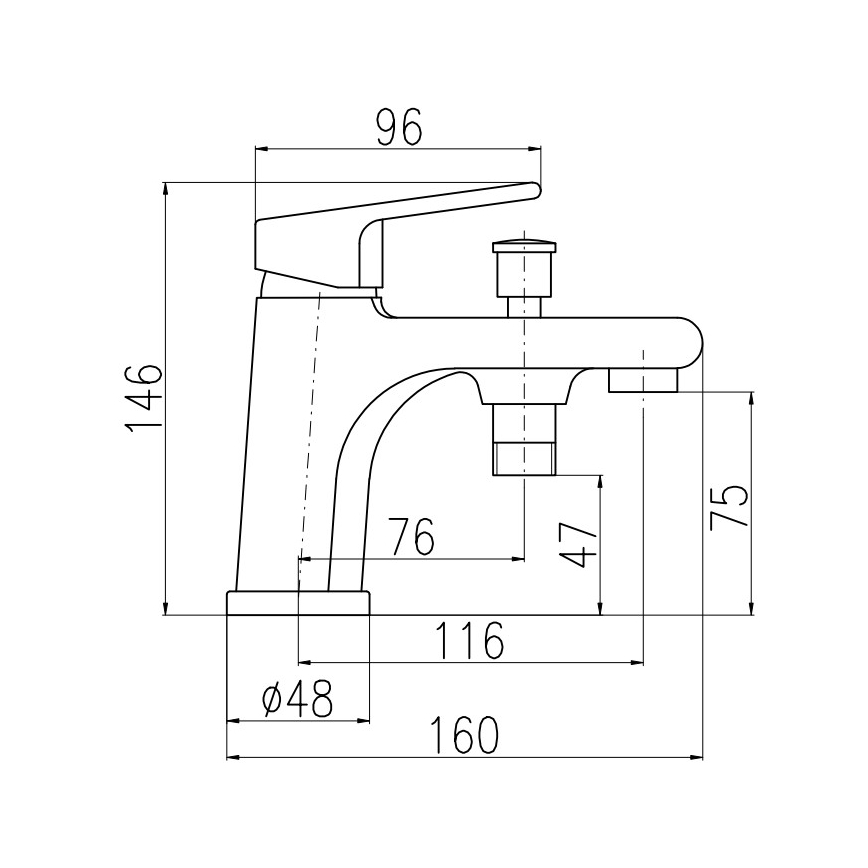 RAV Slezák CO148.0 - Badekarbatteri COLORADO 14,6 cm blank krom