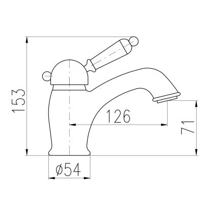 RAV Slezák L526.0CMAT - Håndvaskarmatur LABE RETRO 15,3 cm, mat sort
