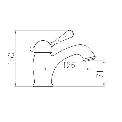 RAV Slezák L527.0SM - Håndvaskarmatur + bundventil LABE RETRO 15 cm antik messing