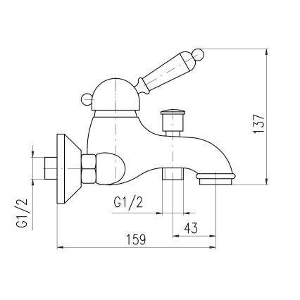 RAV Slezák L554.5CMAT - Badekararmatur LABE RETRO 13,7 cm, mat sort