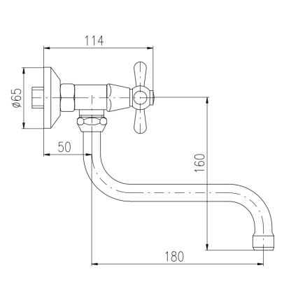 RAV Slezák MK101.5/21SM - Køkken-/håndvaskarmatur MORAVA RETRO i antik messing