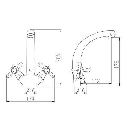 RAV Slezák MK120.0/2 - Håndvaskarmatur MORAVA 17,6 cm, poleret krom