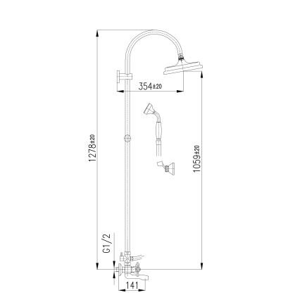 RAV Slezák MK154.5/3 - Badekarsæt med blandingsbatteri MORAVA poleret krom