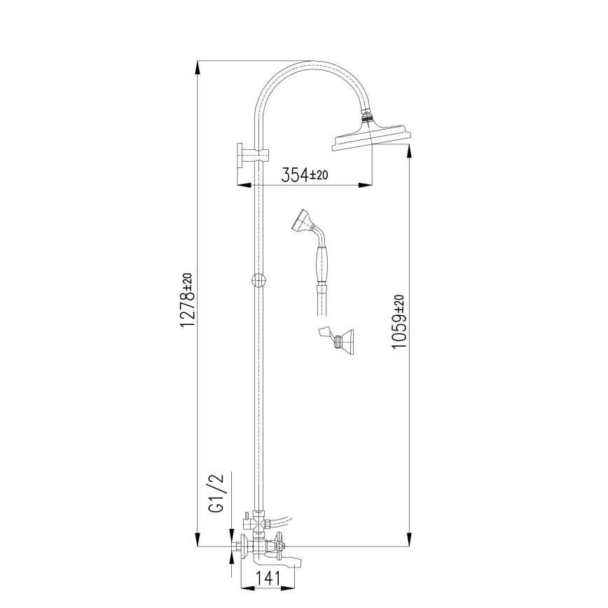 RAV Slezák MK154.5/3 - Badekarsæt med blandingsbatteri MORAVA poleret krom