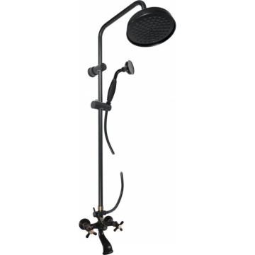 RAV Slezák MK159.5/7CMATSM - Badekarsæt med blandingsbatteri MORAVA RETRO i sort/messing