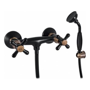 RAV Slezák MK180.5/1CMATSM - Brusesæt med armatur MORAVA RETRO, sort/messing