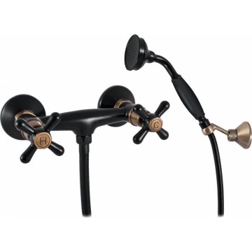 RAV Slezák MK180.5/2CMATSM - Brusesæt med blandingsbatteri MORAVA RETRO sort/messing